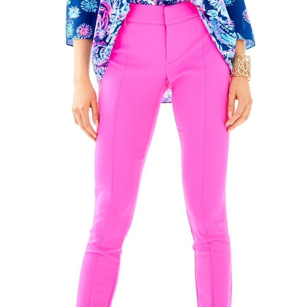 NWT! Lilly Pulitzer Stretch Pink Pants - Picture 2 of 4